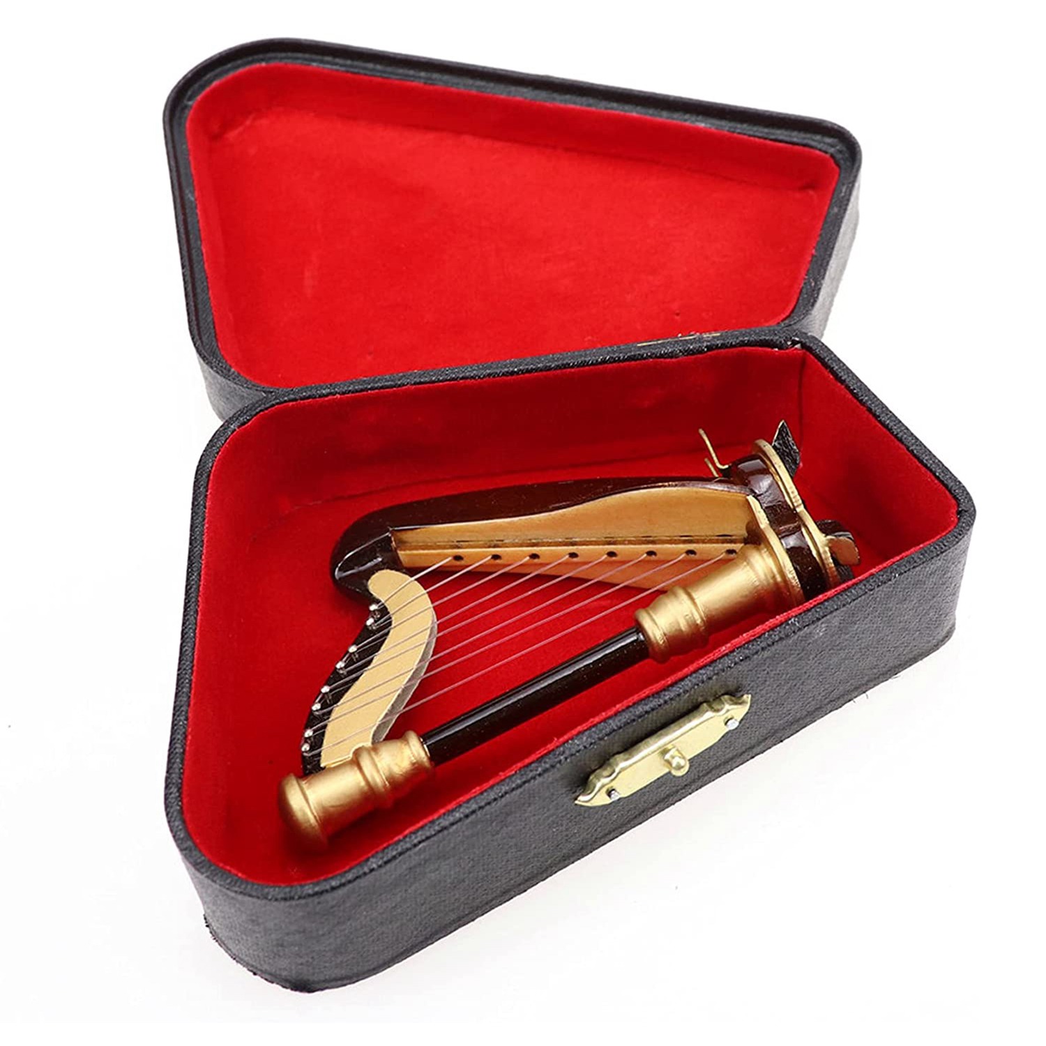 Musical Instrument Project - B05C-harpa em miniatura de madeira com