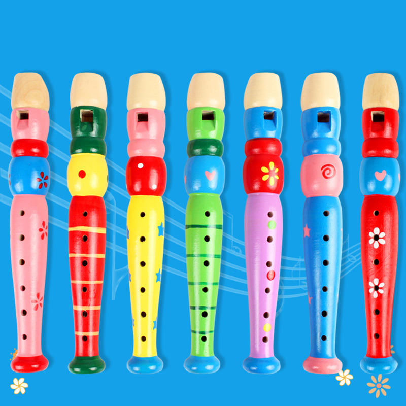 Flauta de madeira colorida, in - Musical Instrument Drawing avaliação e preço