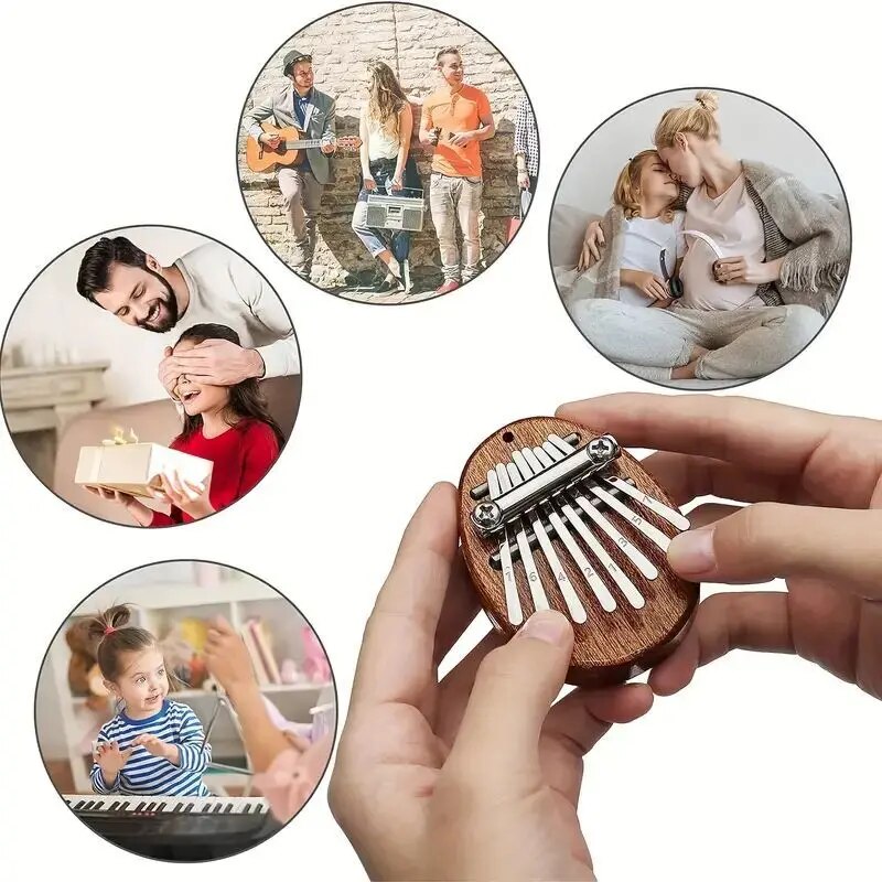 Mini Kalimba de Madeira de 8 T - Musical Instrument Marimba avaliação e preço