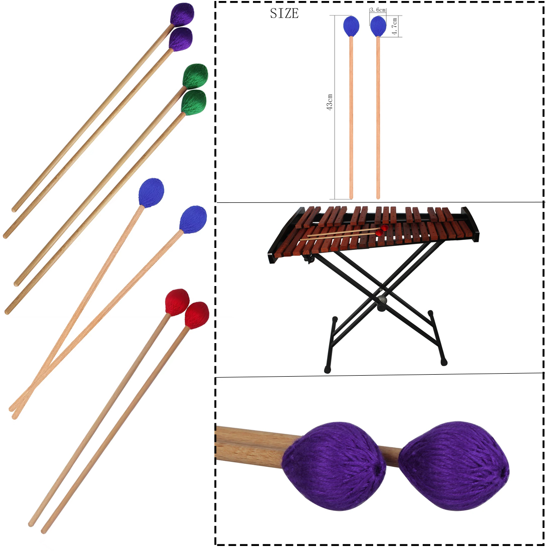 Baquetas marimba profissionais - Musical Instrument Marimba avaliação e preço