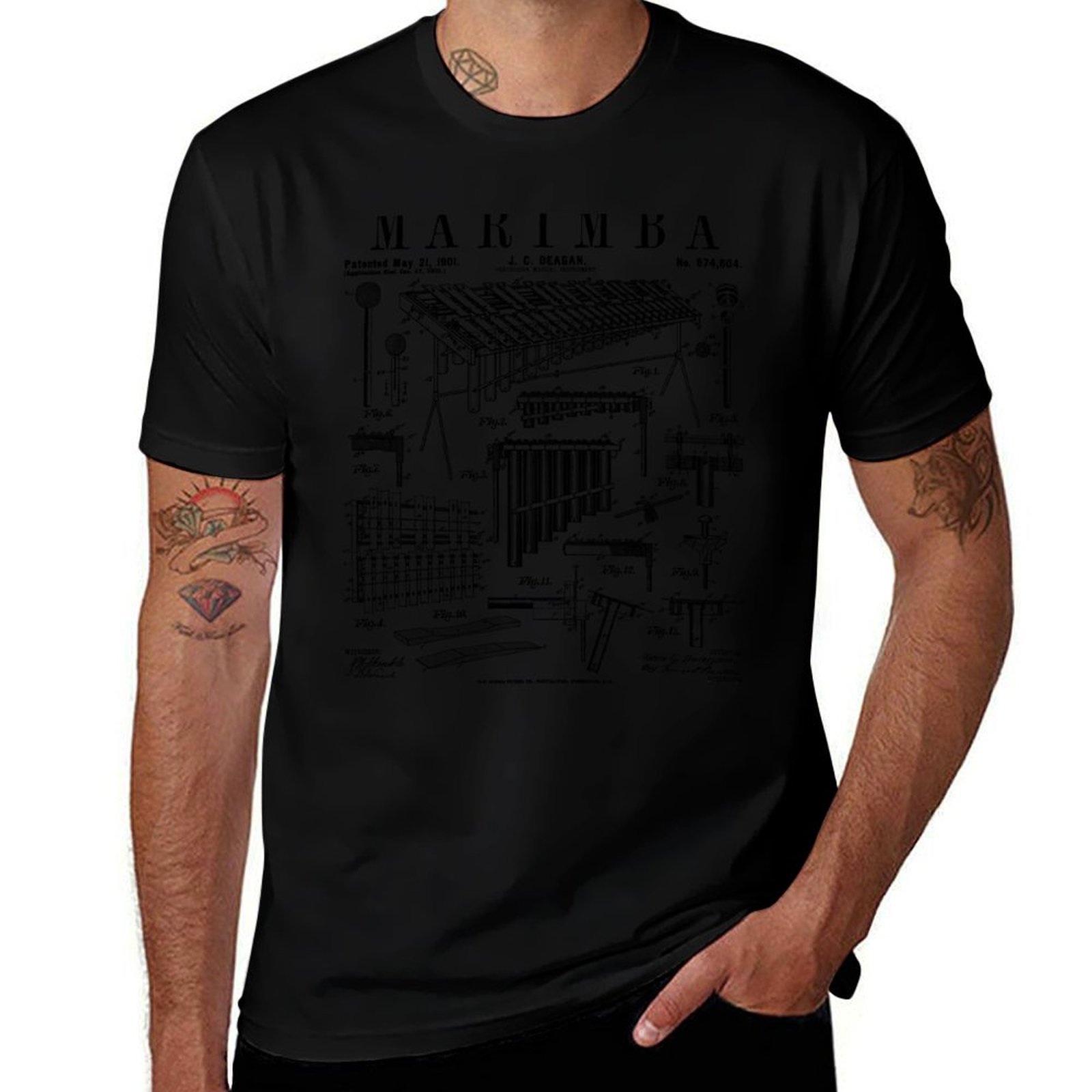 Camiseta Vintage com Estampa d - Musical Instrument Marimba avaliação e preço